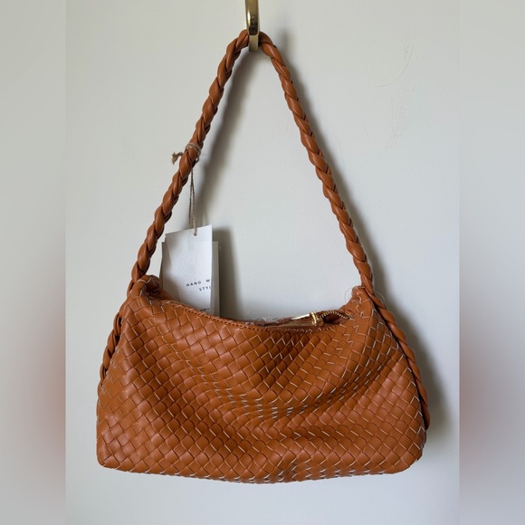 Viral Antik Kraft Brown Braided Woven Shoulder Bag - Picture 4 of 4